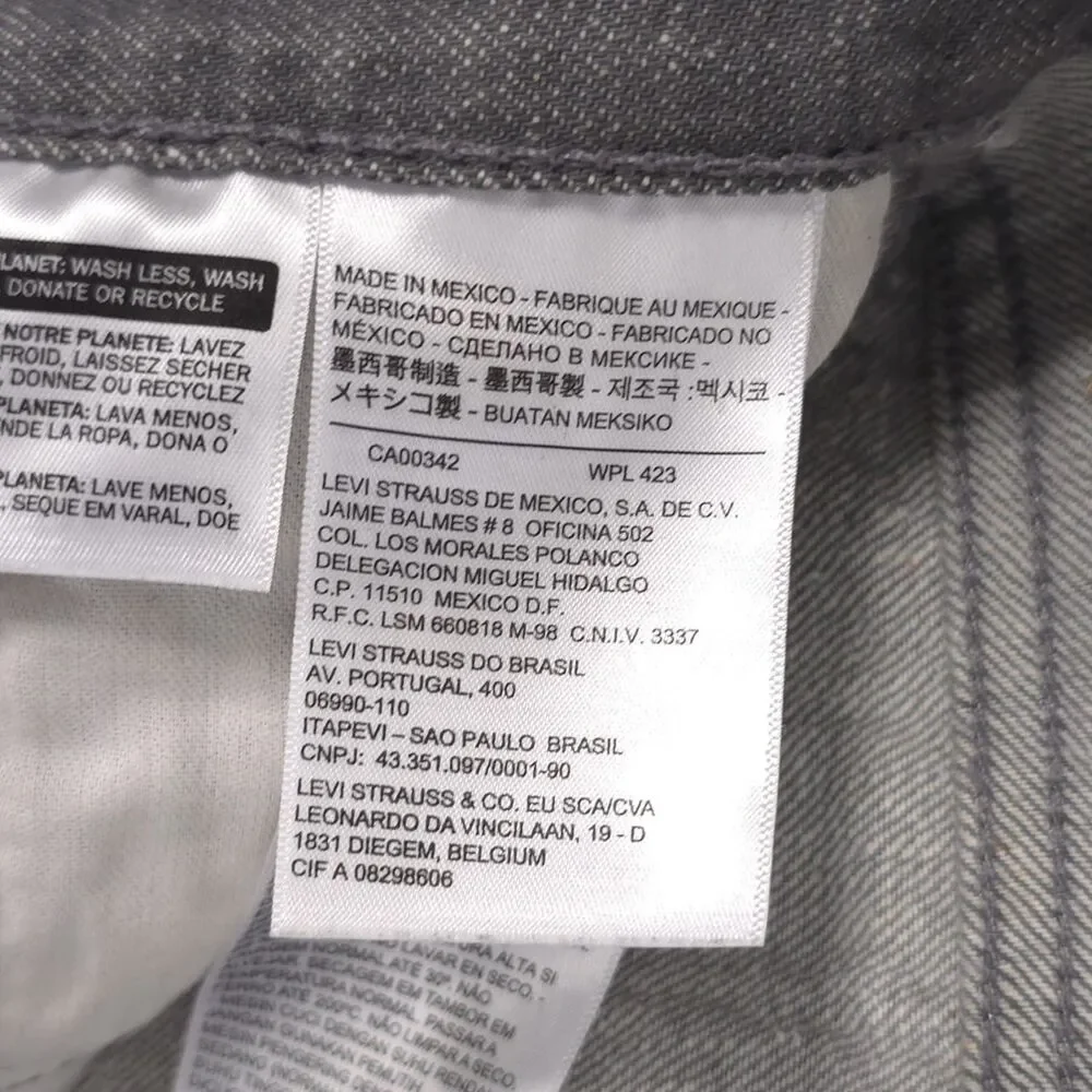 LEVIS 501 Mens Jeans 28x29 White Oak Cone Denim Button Fly GraySilver 00501-2128
